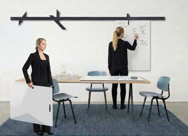 portable whiteboard  AAP op op te hangen aan en zo weer af te nemen van  studio tool bar TAK
