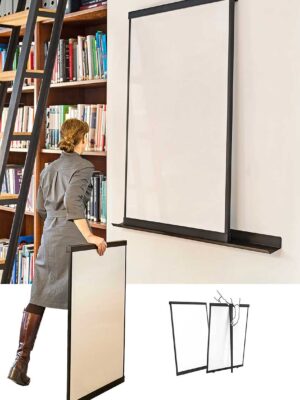 Draagbare whiteboard met wieltjes voor tegen de muur of op tafel