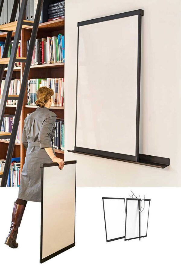 Draagbare whiteboard met wieltjes voor tegen de muur of op tafel
