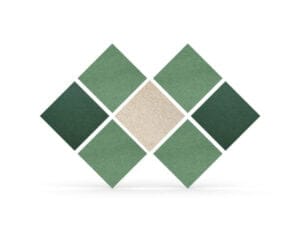 Kiezel akoestisch paneel ruit groen