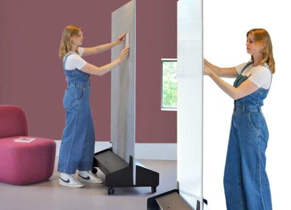 agileboard | verrijdbaar whiteboard-prikbord combinatie