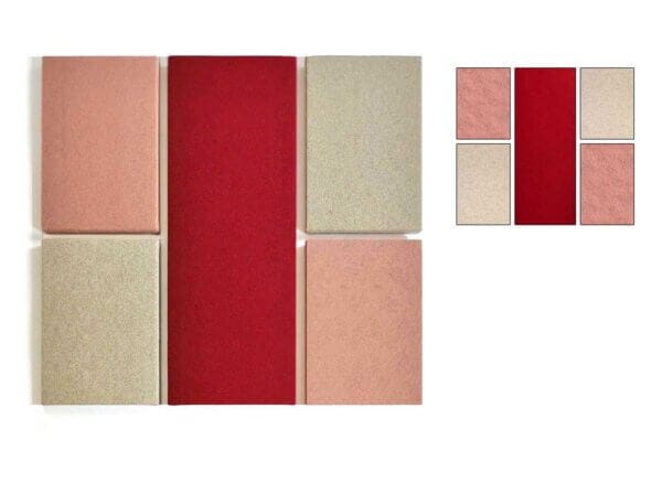 Akoestisch vilt prikbord kleur rood 5 panelen
