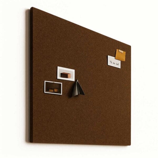 Akoestisch vilt prikbord bruin