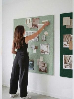 Akoestisch vilt prikbord op maat groen