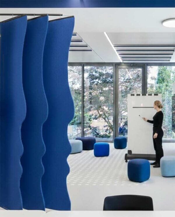 akoestische lamellen flexibele scheidingswand HELIX